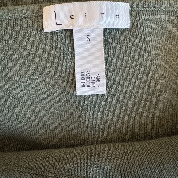 Leith square neck Olive Green Ribbed Tank in Small - Picture 3 of 4